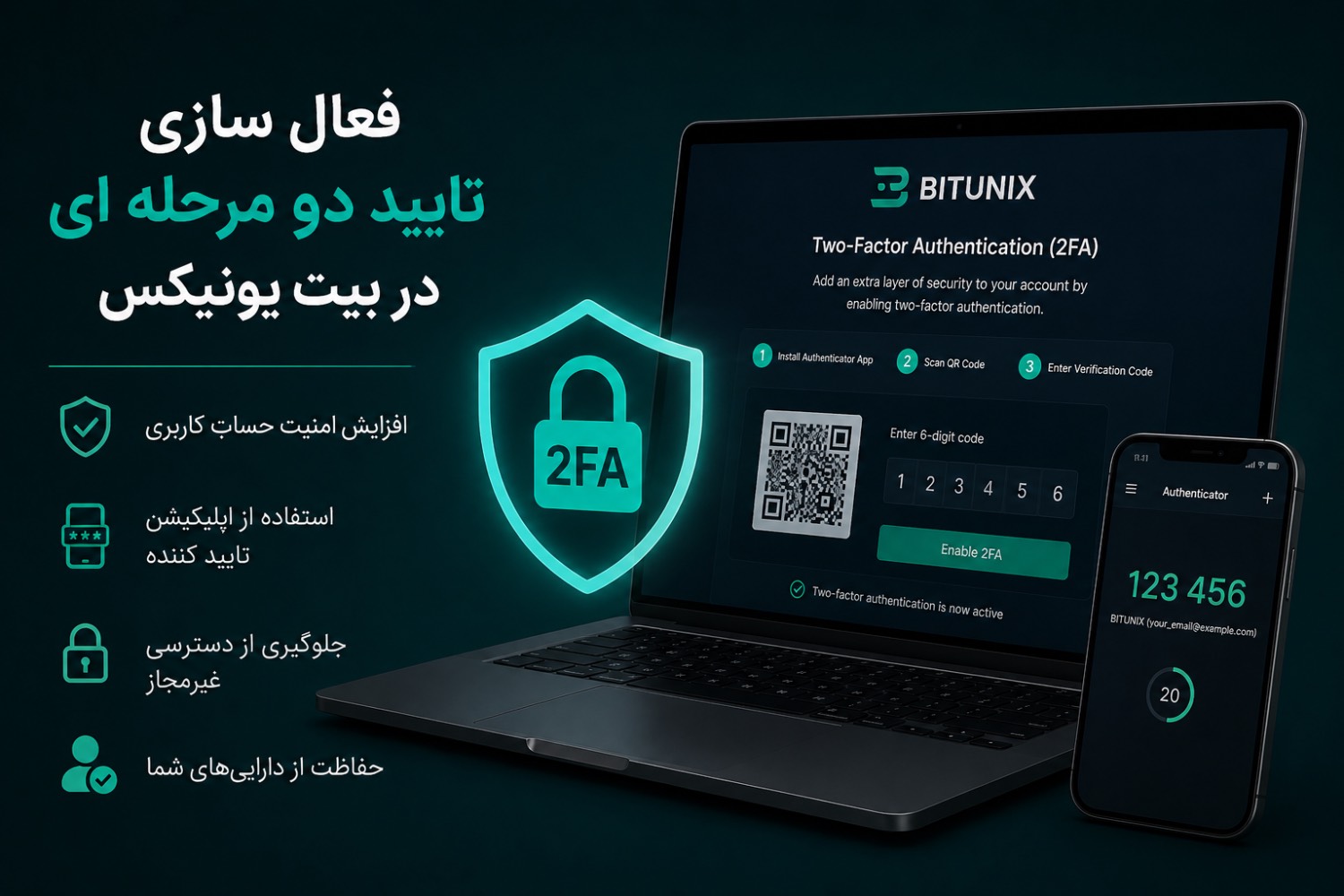 آموزش فعال سازی تایید دو مرحله‌ای بیت یونیکس